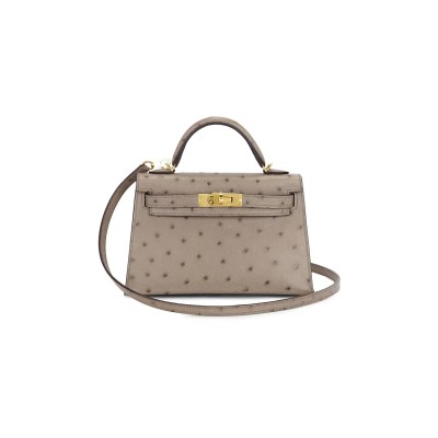 HERMÈS MASTER MINI KELLY 20 HANDBAG OSTRICH 302025 (19*12*5.5cm) HERMÈS MASTER MINI KELLY 20 HANDBAG OSTRICH 302025 (19*12*5.5cm)